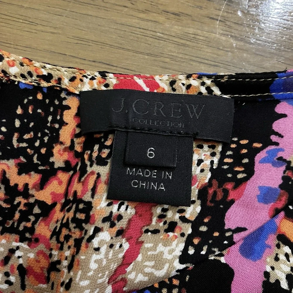 J. Crew Collection Blouse Womens Size 6 100% Silk‎ Bright Career Long Sleeve